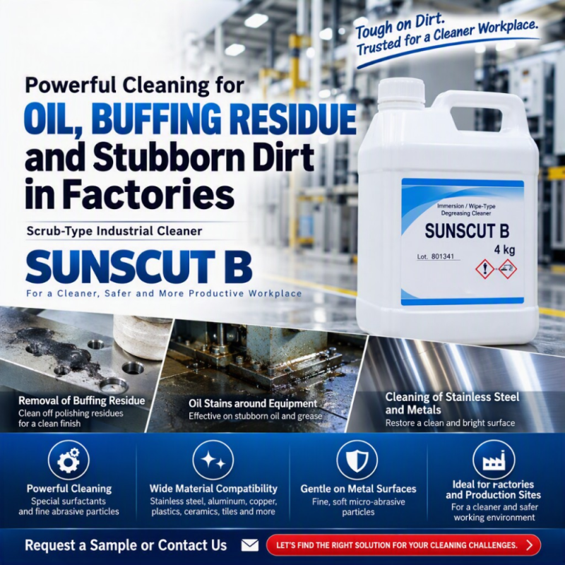 For stubborn oil stains. Transforming factory and equipment cleaning │ Sanscut B